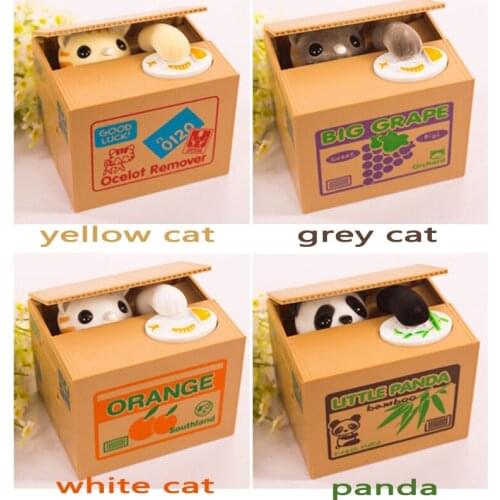 Automatic Stealing Coin Toys Panda Coins Automatic Storage Coin Bank Cat Money Box Novelty & Gag Toys For Children Kids Gifts