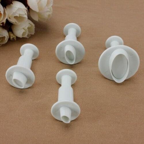 Free Shipping 4PCS/SET Oval Plastic Cake Tool Fondant Cake Decorating Sugar Rcraft Tools Biscuit Cookie Cutters A199