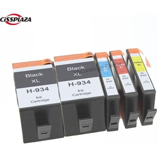 CISSPLAZA 5pcs Compatible for HP934XL 935XL High Yield Cartridge OfficeJet Pro 6220 6230 6830 e-All-in-One 6812 6815 6835