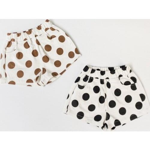 Childrens shorts 2021 summer Korean girls' lovely loose hot pants boy or girl Retro wave point casual shorts