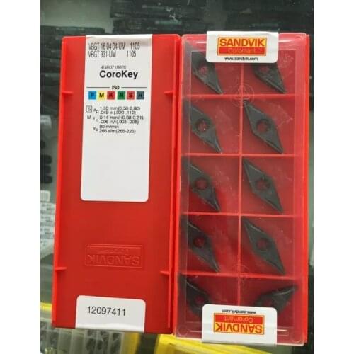10PCS CARBIDE INSERT VBGT 160404-UM 1105