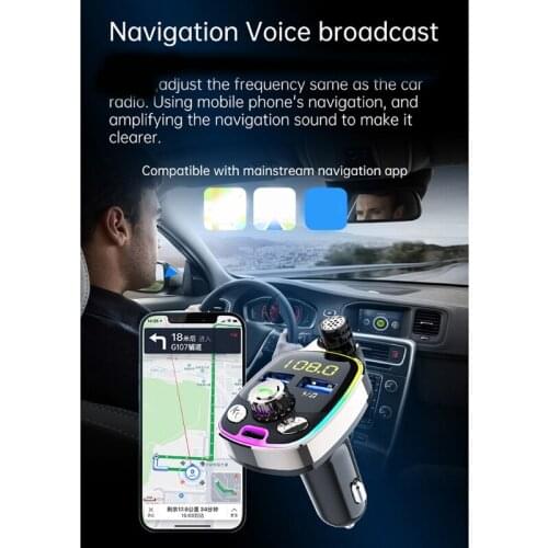 FM Transmitter Kit Dual USB Charger Mp3 Player Handsfree Bluetooth-compatible N0PD