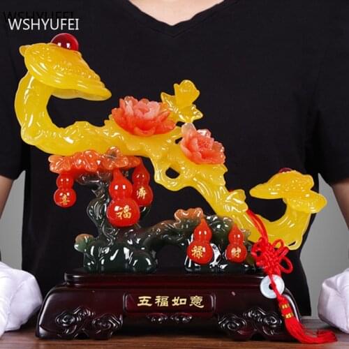 Creativity Resin Home Feng Shui Ornaments porch Wine cabinet Wishful Decoration Office desktop Bogu frame lucky Decor crafts