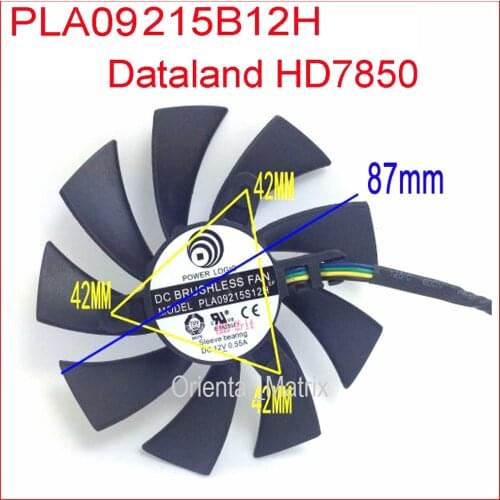 DC BRUSHLESS FAN PLA09215B12H 12V 0.55A 87mm 42x42x42mm HD7850 Graphics Card Cooling Fan 4Wire 4Pin