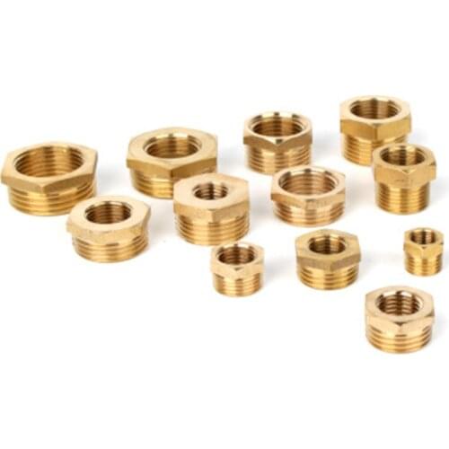 Brass Hex Bushing Reducer Pipe Fitting 1/8 1/4 3/8 1/2 3/4 F To M Threaded Reducing Copper Water Gas Adapter Coupler Connector