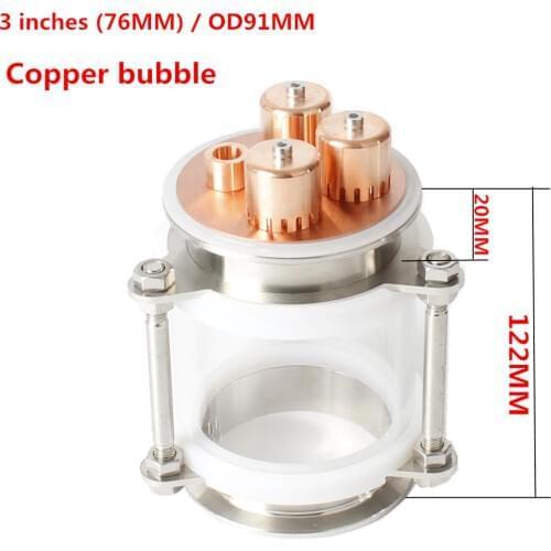 3"(76mm) / OD91mmDioptr Dephlegmator Moonshine reflux Stainless Steel Sight Glass Union triclamp Copper bubble plate