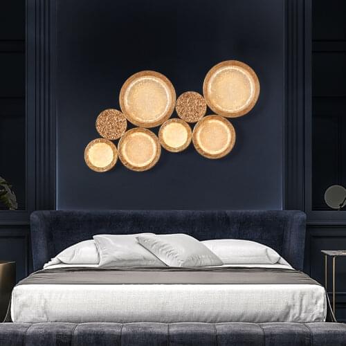 NordicLEDBedroom Copper Bedside Luminaire Wall Lamp Creative Water-Pattern Glass Bedroom Indoor Loft Aisle Corridor Decor Lamp