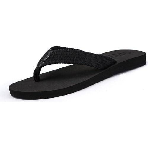 2021 Summer New Concise Style Mens Slippers Breathable Soft Rubber Basic Flip Flops with Platform Fashionable for Outside