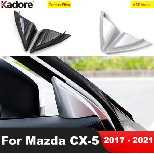 For Mazda CX5 CX-5 KF 2017 2018 2019 2020 2021 Carbon Fiber Front Inside Window A Pillar Triangle Cover Trim Car Accessories