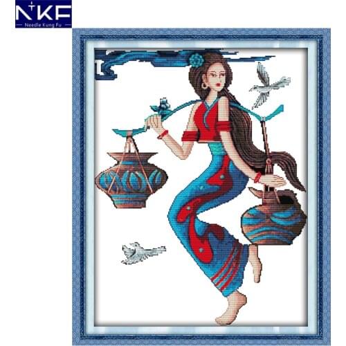 NKF A good harvest needle craft Chinese cross stitch charts counted stamped Christmas cross stitch kits for home decoration