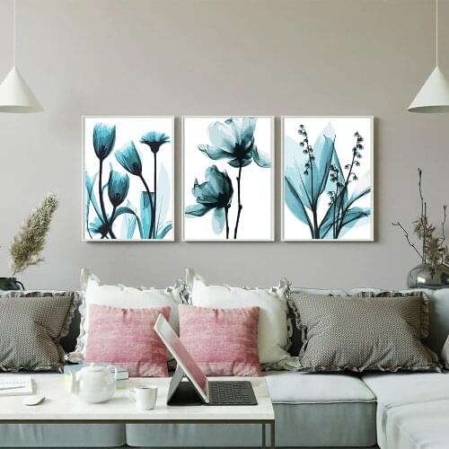 PhotoCutom Painting By Numbers Blue Flower Acrylic Photo Oil Painting By Numbers Diy Unframed Decoration Home Decor