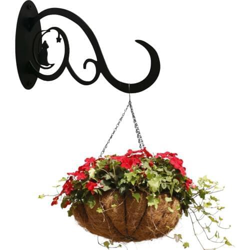 Garden Black Plant Hook Plant Hanging Bracket Metal Wall Hook For Outdoor Indoor Hanging Plants Baskets Flower Pots