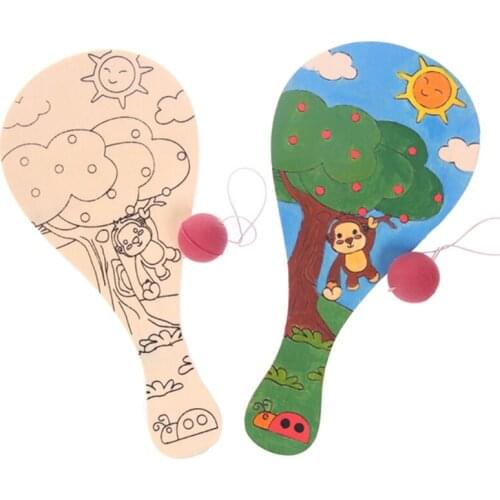 4Patterns Paddleball Toddler Montessori Educational Racket Early Learning Toy Teaching Racket Interactive DIY Racket 77HD
