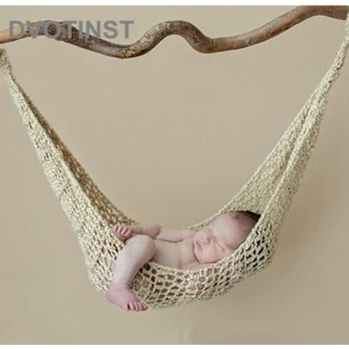 Dvotinst Newborn Photography Props Crochet Knitted Baby Hammock Fotografia Accessories Bebe Hanging Bed Studio Shoots Photo Prop