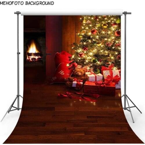 Christmas Background Backdrop Fireplace Tree Winter Snow Window Interior Baby Birthday Photography Background For Photo Studio
