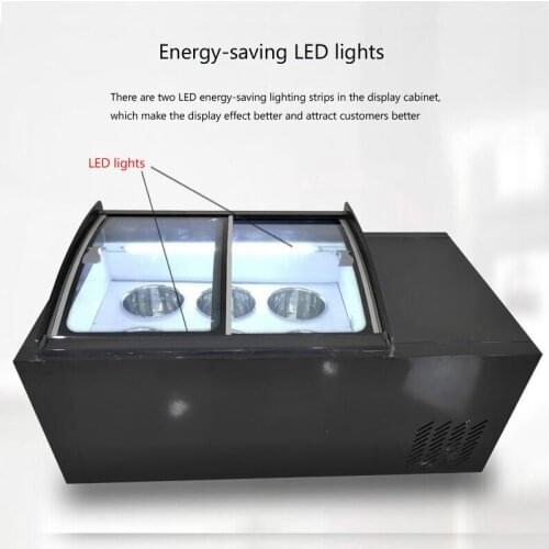 Ice Cream Display Cabinet Commercial Ice Porridge Cabinet Ice Cream Showcase Glass Door Freezer 190W