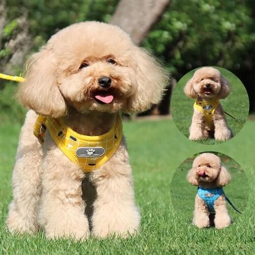Pet Supplies Dog Harness With Leash Set Polyester Cotton Reflective No Pull Pet Walking Harness Vest Collar For Pet Dog
