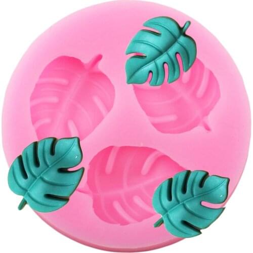 Tropical Leaves Silicone Molds Turtle Leaf Baby Birthday Fondant Cake Decorating Tools Cupcake Chocolate Gumpaste Candy Moulds