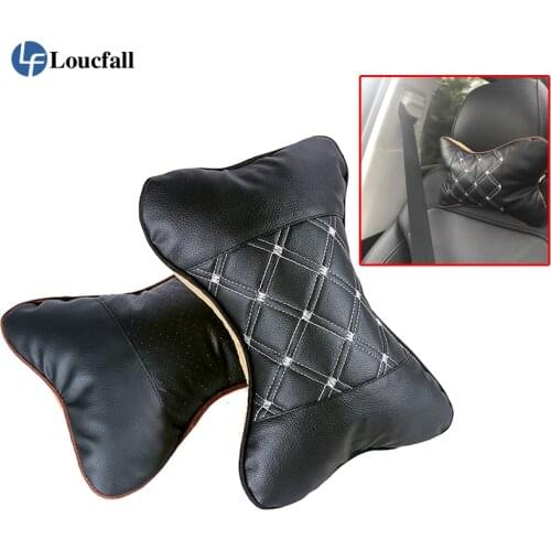 Universal Car Seat Head Neck Rest Pillow Headrest Breathe Cushion PU Leather Soft Headrest Car Auto Safety Pillow Pad new