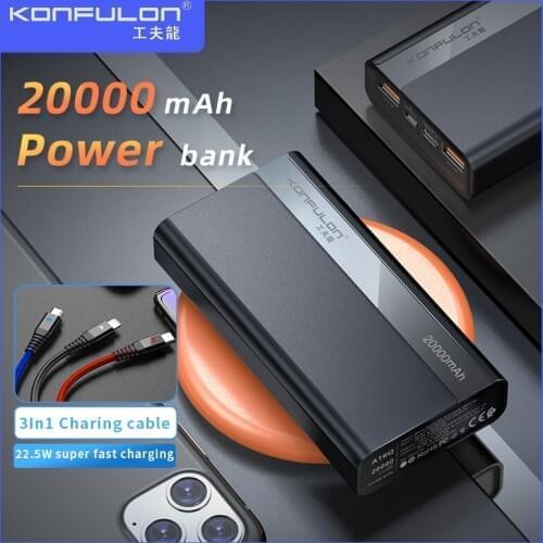 20000mAh Powerbank Quick Charge Power Bank 22.5W 20000 mAh For Vivo /PD QC3.0 Quick Charge Power Bank For iPhone12 xiaomi Huawei