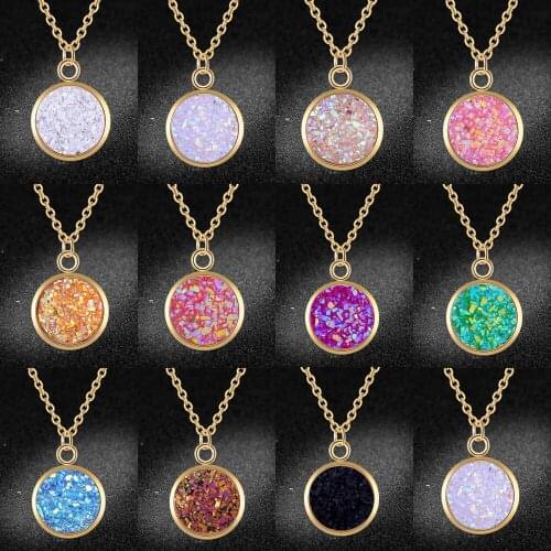 Vni and Mia 100% Stainless Steel Rainbow Resin Pendant Necklace For Women Wholesale Fashion Party Charm Jewelry Dropshipping