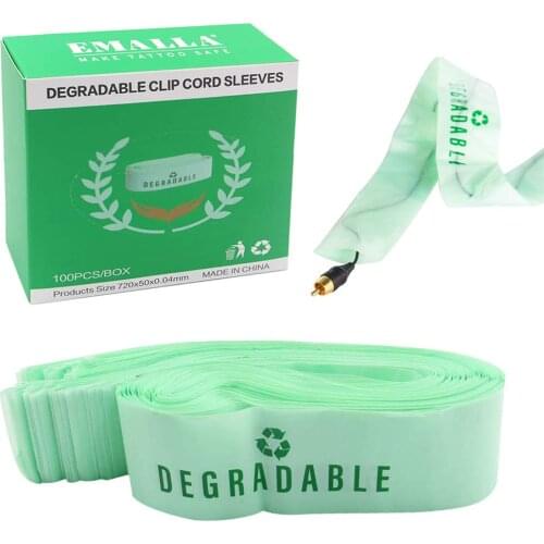 YUELONG 100Pcs Biodegradable Tattoo Clip Cord Sleeves Covers Tattoo Cord Bags Sleeves for Tattoo Accessories Supplies