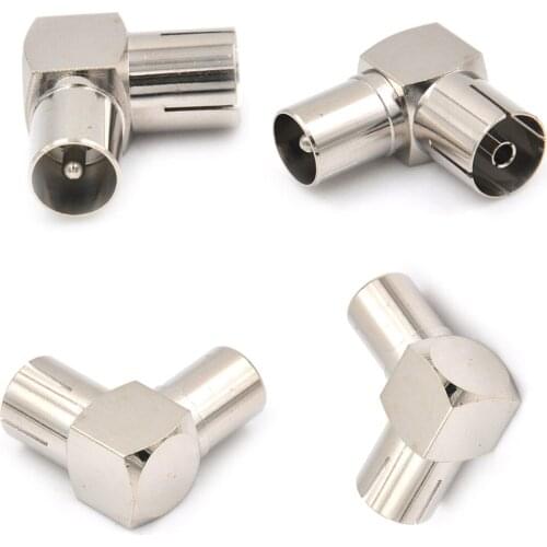 Practical TV Male Plug To F Female Jack 90 Degrees Head Right Angled Bending Type Cable TV Antenna Connector 1pcs