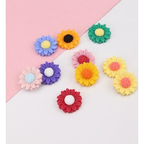 10pcsResin Patch Earrings for Women Girls Cute Hairpin Hair Accessories Diy Handmade Jewelry Small Fresh Daisy Sun Flower Plant