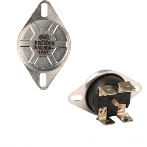 2 pcs of Thermostat KSD302X 125C degree celsius Electric kettle connector temperature controller Round tetragon