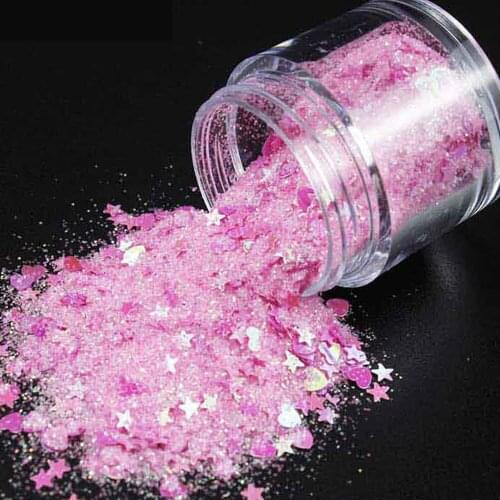 20g/Bottle Heart Star Moon Nail Glitter Powder Mix Holographic Irregular Paillette Flakes DIY Manicure Sequins Decoration WS#52