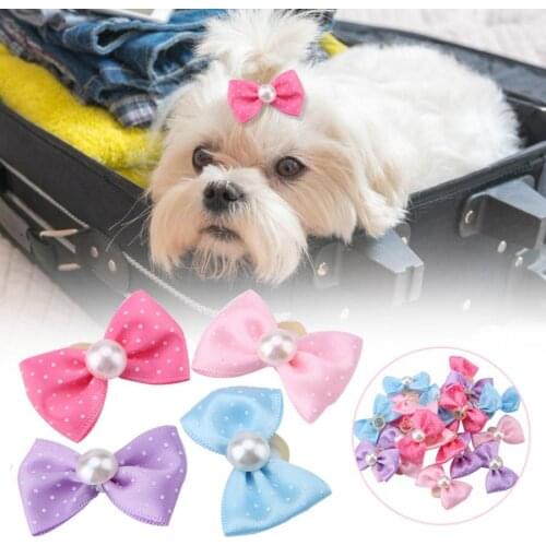 20pcs Pet Hair Clips Butterfly Hair Barrette Pet Dogs Bows Rubber Band Cat Puppy Hair Clips Hairband Pet Grooming Accessories