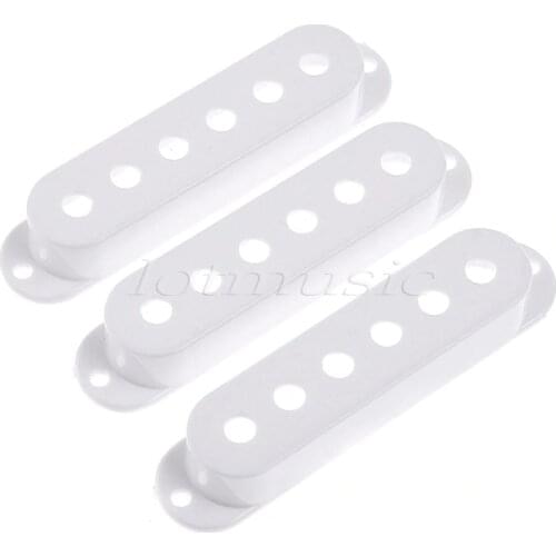 3 SINGLE COIL PICKUP WHITE COVERS FOR FENDER GUITAR REPLACEMENT