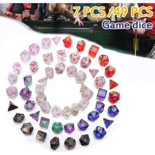 49pcs 16mm Mixed Color Embossed Gambling Dice Digital Dice Entertainment Playing Game Dice Set Polyhedral Dice With Storage Bag
