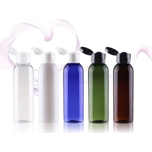 60ML X 50 Small Size Plastic Travel Bottle With Flip Top Cap Colored Refillable PET Bottles For Shampoo Cosmetics Containers