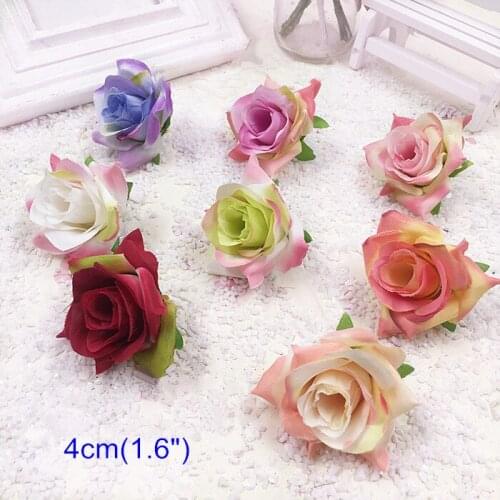 60pcs Crafted Fabric Rose Flower,4cm(1.6") 3D Small Rose Fabric Flowers,Decorative Home,Party,Festival Flowers Garland Flowers