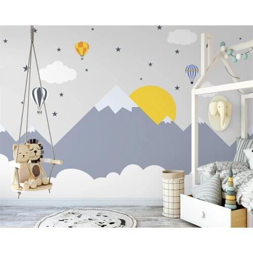 Beibehang Customized new nordic hand-painted geometric valley wallpaper children background wall papers home decorpapier peint