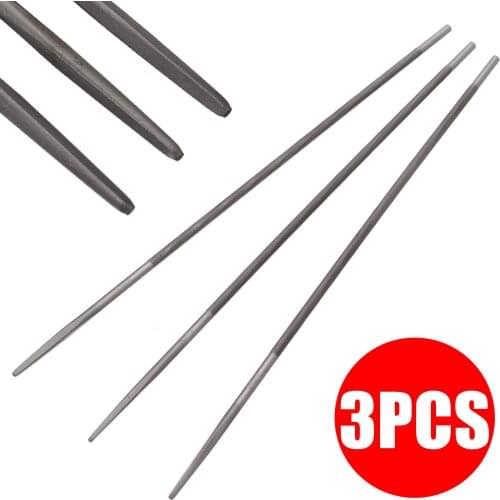 3pcs 4mm 5/32" Round Chainsaw Saw Chain Files Sharpening Chainsaw Chains For Woodworking Hand Tools