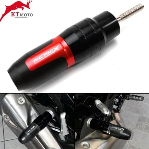 For NC750X NC 750X NC750 X Motorcycle CNC Accessoires Falling protection Exhaust Slider Crash pad slider with logo ”NC750X"