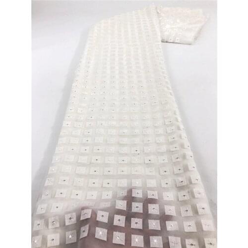 Elegant pure color applique small squares, exquisite mesh embroidery, African lace fabric, suitable for fashionable ladies' skir