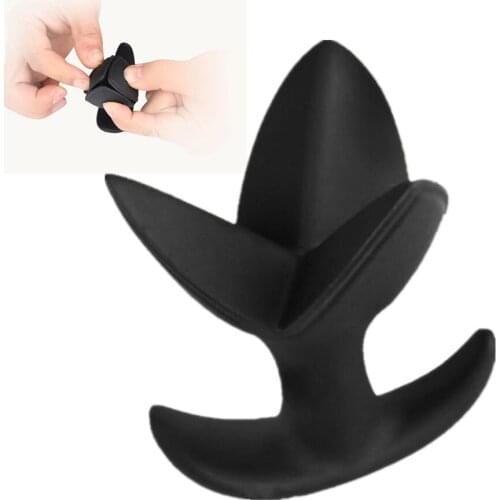 Newest Gay Fetish Sex Toys Silicone Flower Opening Butt Plug Anal Expander,G Spot Stimulator Anus Dilator Anal Plug for Adults