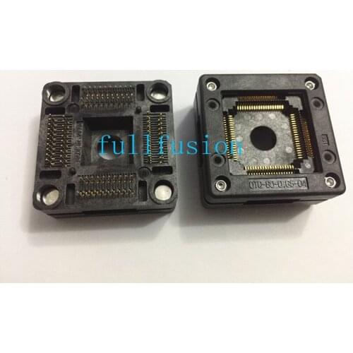 OTQ-80-0.65-04 QFP80P 0.65mm Pitch Enplas IC Test Socket TQFP80 IC body size 14x14mm Burn in Socket