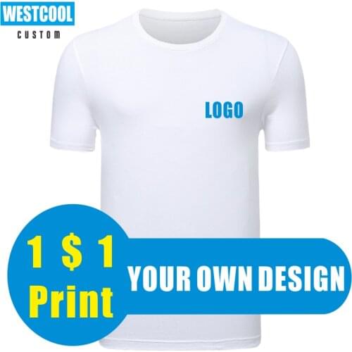 Round Neck T-shirt LOGO Custom Summer T-Shirts Cotton Embroidery Men And Women Fashion Tops Clothing Customized WESTCOOL