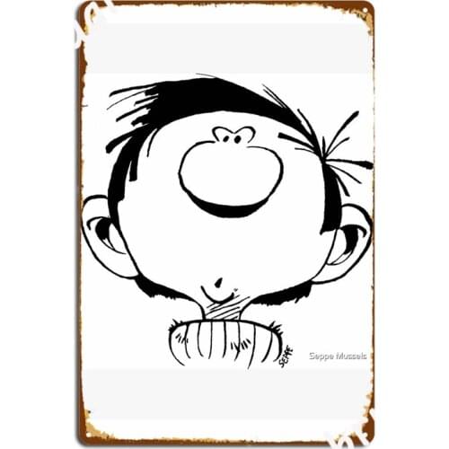 Gaston Lagaffe, Guust Flater, Gomer Goof By Seppe Mussels Metal Signs Vintage Wall Decor pub Garage Tin sign Posters