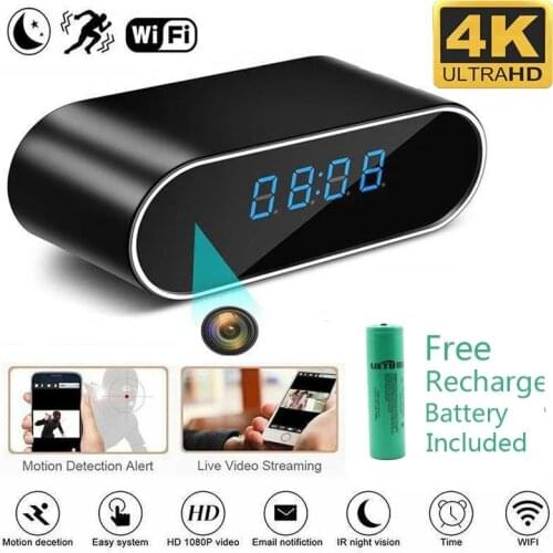 HD 4K Wireless Wifi Mini Clock Camera Oculta Alarm Camcorder Watch 1080P IP/AP Security Night Vision Motion Detection Remote