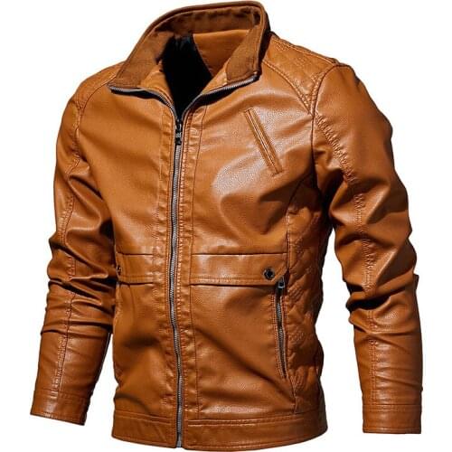 Jaqueta de couro Mens PU Faux Leather Unfilled Bomber Jacket Fux Vintage Motorcycle Men Bikers Coat Outerwear Plus Size 6XL