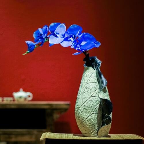 Chinese lotus flower decorations Home Furnishing creative living room table ornaments crafts vase for flowers