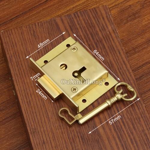 Classic Retro 10PCS European Antique Brass Drawer Cabinet Locks Cupboard File Cabinet Dresser Hidden Cabinet Door Locks w Key