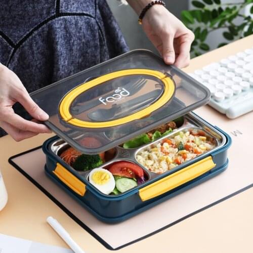 Food Container Stainless Steel Lunch Box Student Metal Tiffin Box Portable Multi Function Bento Box Reusable Thermal Lunch Boxes