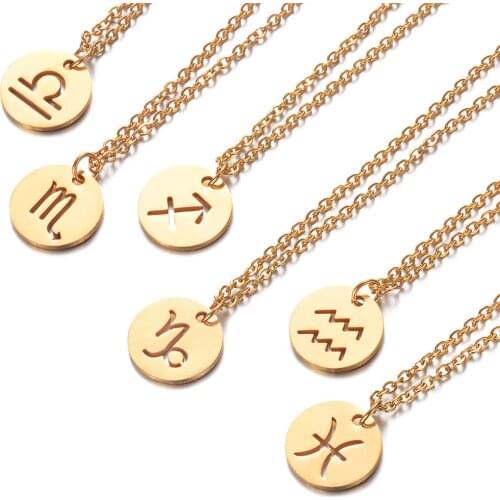 Capricorn Aquarius Pisces Aries Taures Gemini Cancer Leo Virgo Libra Scorpio Sagittarius Zodiac Necklace Friendship Gifts Bff