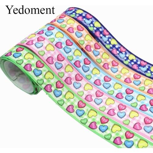 10 Yards Grosgrain Ribbon Love Heart-Shaped Printed Ribbon 1" 25MM For Hair Bows DIY Crafts Handmade Accessories M19061001